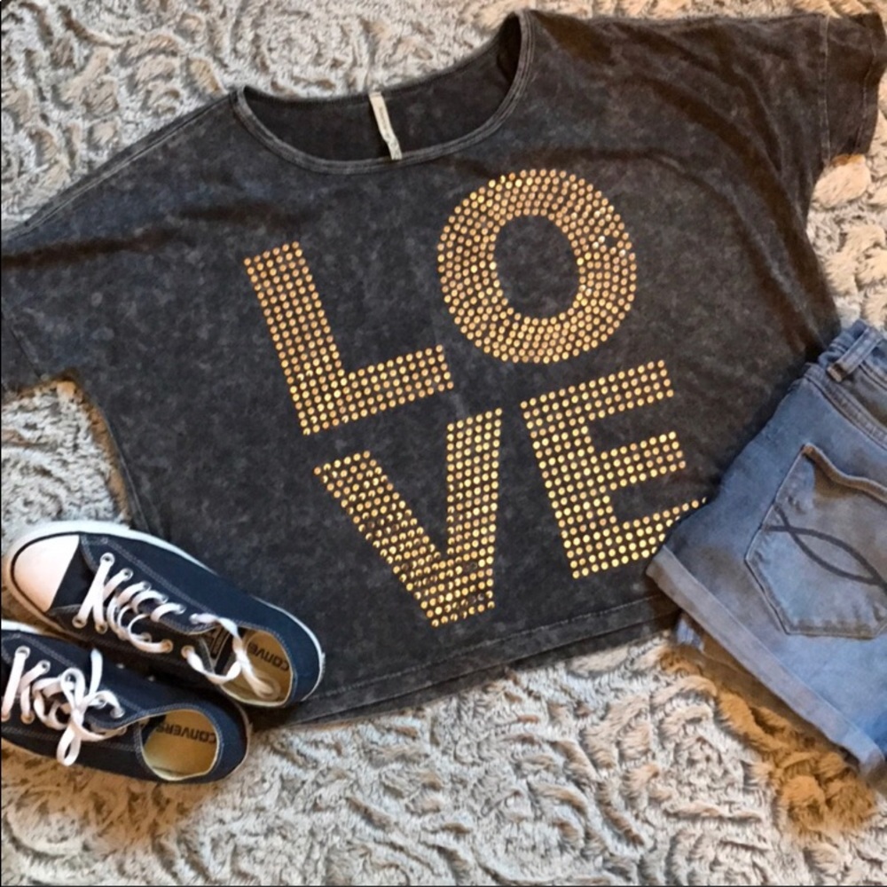 Love short with silver letters